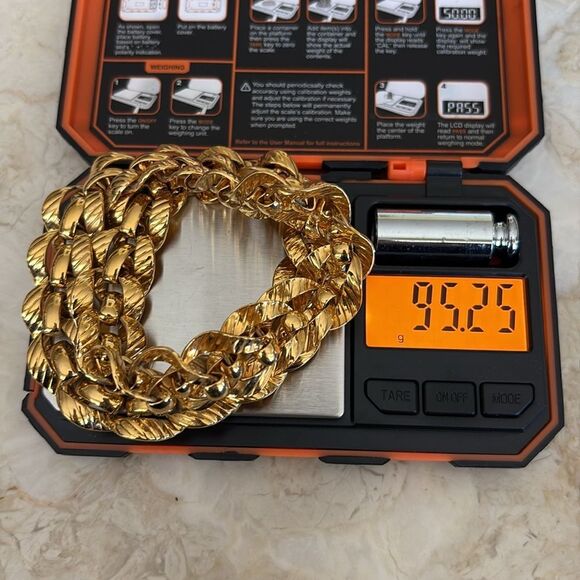 Vintage Monet Heavy Fancy Gold Tone Choker Chunky Necklace 95g - Picture 7 of 8